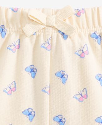 Baby Girls' 3M-24M Mix and Match French Terry Butterfly-Print Shorts