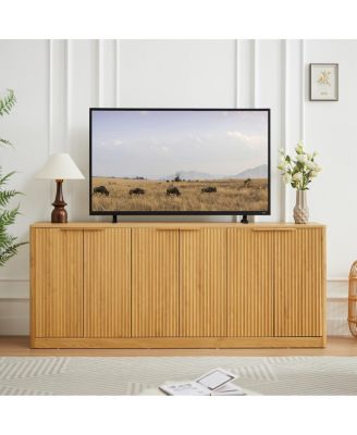 67-inch Modern Wavy Sideboard with Curved Contour Design and 6 Doors
