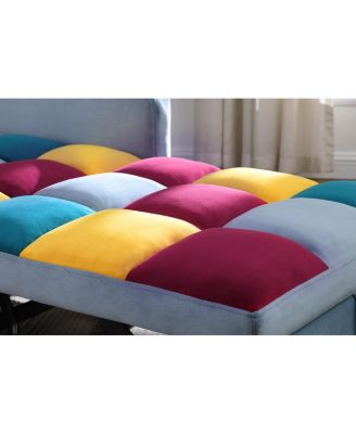 Convertible Sleeper Sofa Chair Bed with Pillow, Velvet Fabric