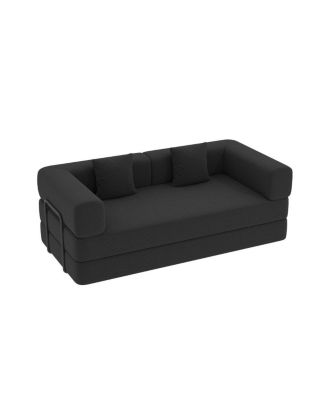 Convertible Sleeper Sofa Bed with Pillow, Corduroy Folding Mattress Couch