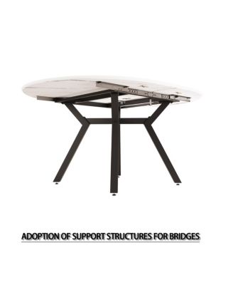 Streamdale Extendable White Round Dining Table (4-6 Person) - Modern MDF & Metal