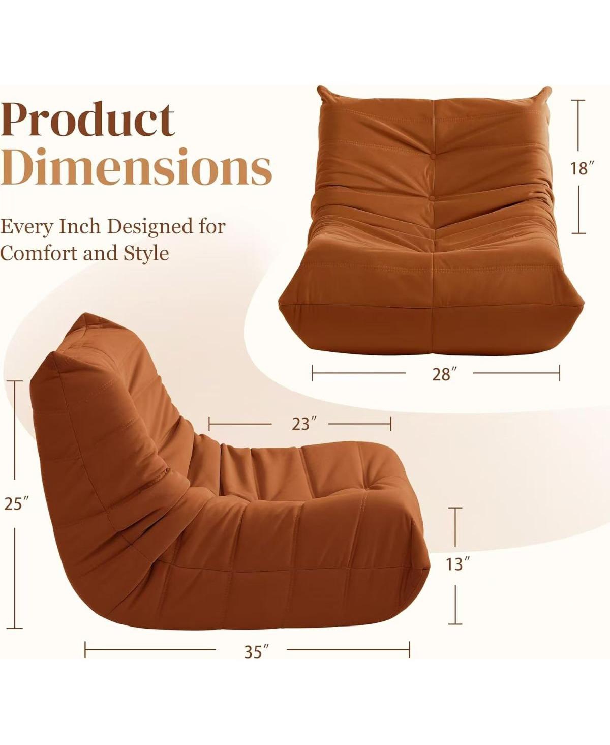 Streamdale Furniture Luxury Orange Microfiber Accent Chair