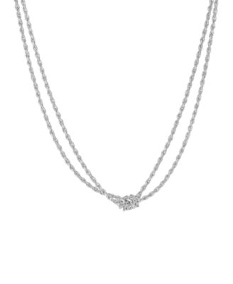 Silver Plated Knotted Chain Necklace