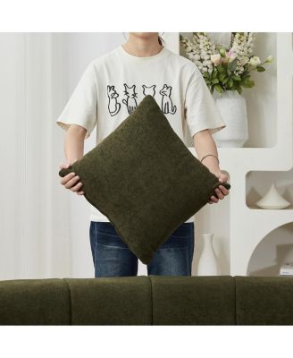 Chenille Curved Sectional Sofa with 2 Pillows, Semi-Circular Modular Design