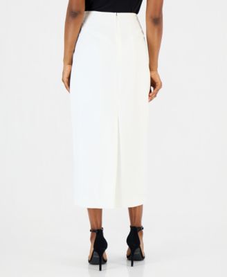 Women's Stretch Crepe Column Midi Skirt