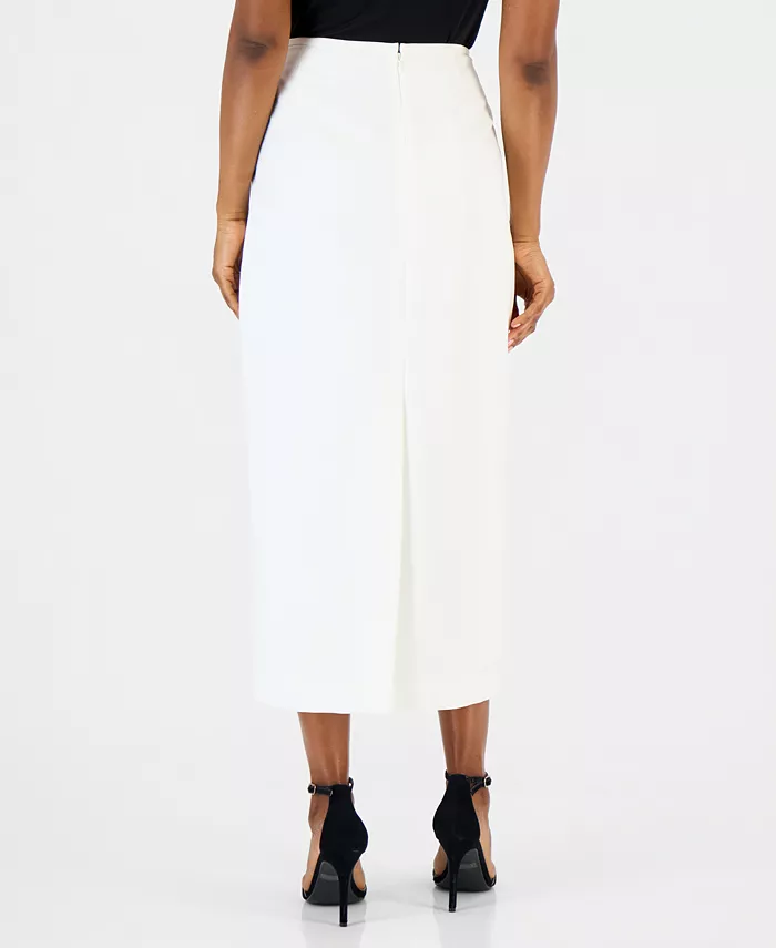 Women's Stretch Crepe Column Midi Skirt - thumbnail 3