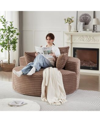 Corduroy Sponge Single Sofa, No Assembly Required, Modern Sleeper Chair