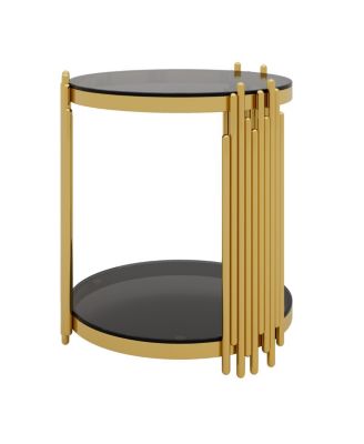 Modern End Table with Gold Finish