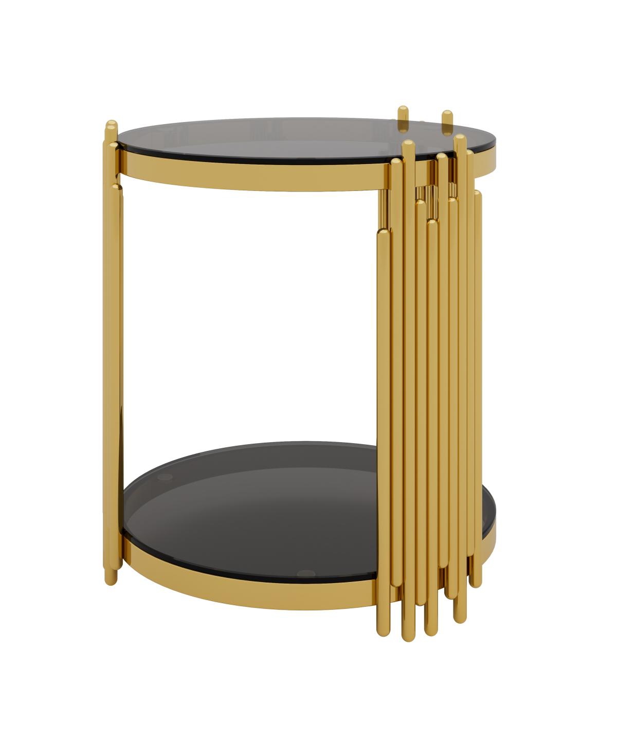 Streamdale Furniture Modern End Table with Gold Finish