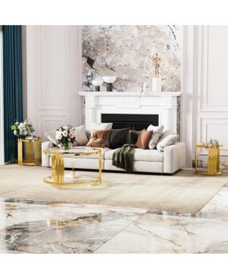 Modern End Table with Gold Finish