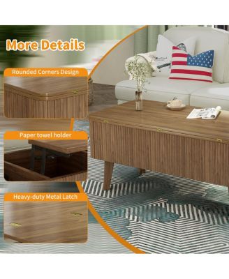 3-in-1 Lift Top Coffee Table, Convertible Dining Table, Storage Table
