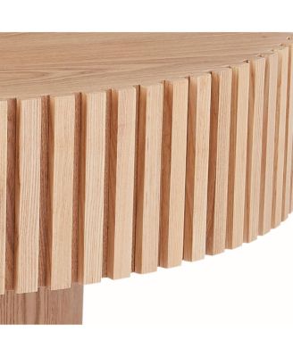 Modern Handcrafted Wood Coffee Table with Relief Detailing