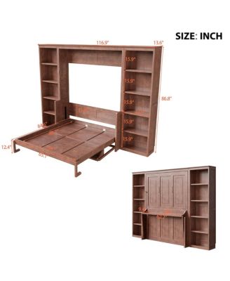 Murphy Bed with Desk and Bookshelf
