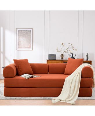 Streamdale Folding Sofa Bed, 63" Convertible Couch with 2 Pillows, Fold Out Couch