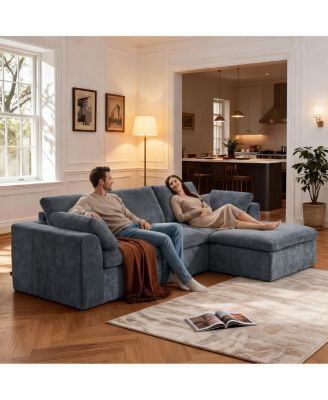 Streamdale Modern Corduroy Sectional Sofa for Living Room/Bedroom