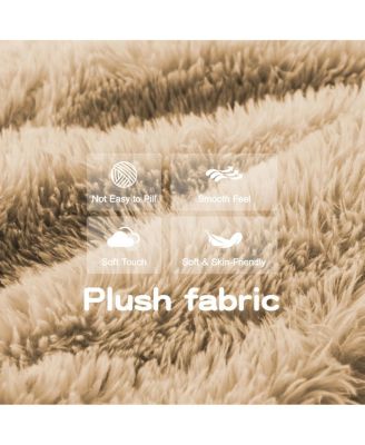  L-shaped Boneless Sofa, Soft Fluffy Plush Fabric, Chaise, No Assembly, Ergonomic