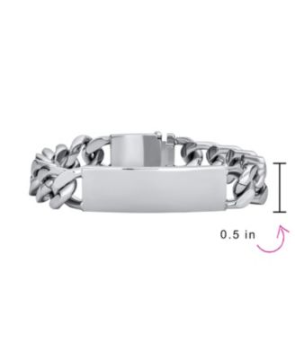 Identification ID Bracelet Cuban Link Chain Stainless Steel