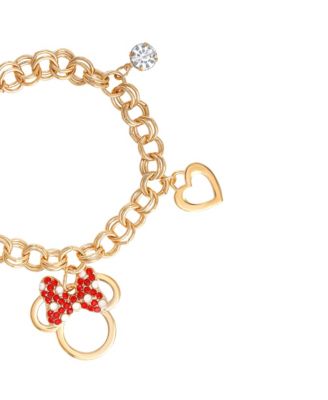 Minnie Mouse Bow Charm Bracelet, 7 +1'' Chain