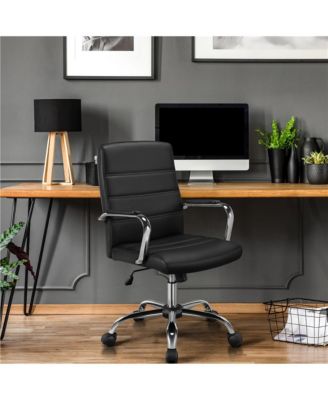 Mid-Back Office Chair PU Leather Office Executive Chair