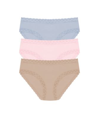 Bliss Lace-Trim Cotton Brief Underwear 3-Pack 156058MP