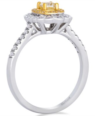 Sunny Yellow Diamond (0.38 ct. t.w.) & Vanilla Diamond (0.29 ct. t.w.) Ring in 14k Two-Tone Gold