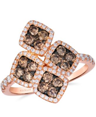 Chocolate Diamond (0.76 ct. t.w.) & Vanilla Diamond (0.35 ct. t.w.) Ring in 14k Strawberry Gold