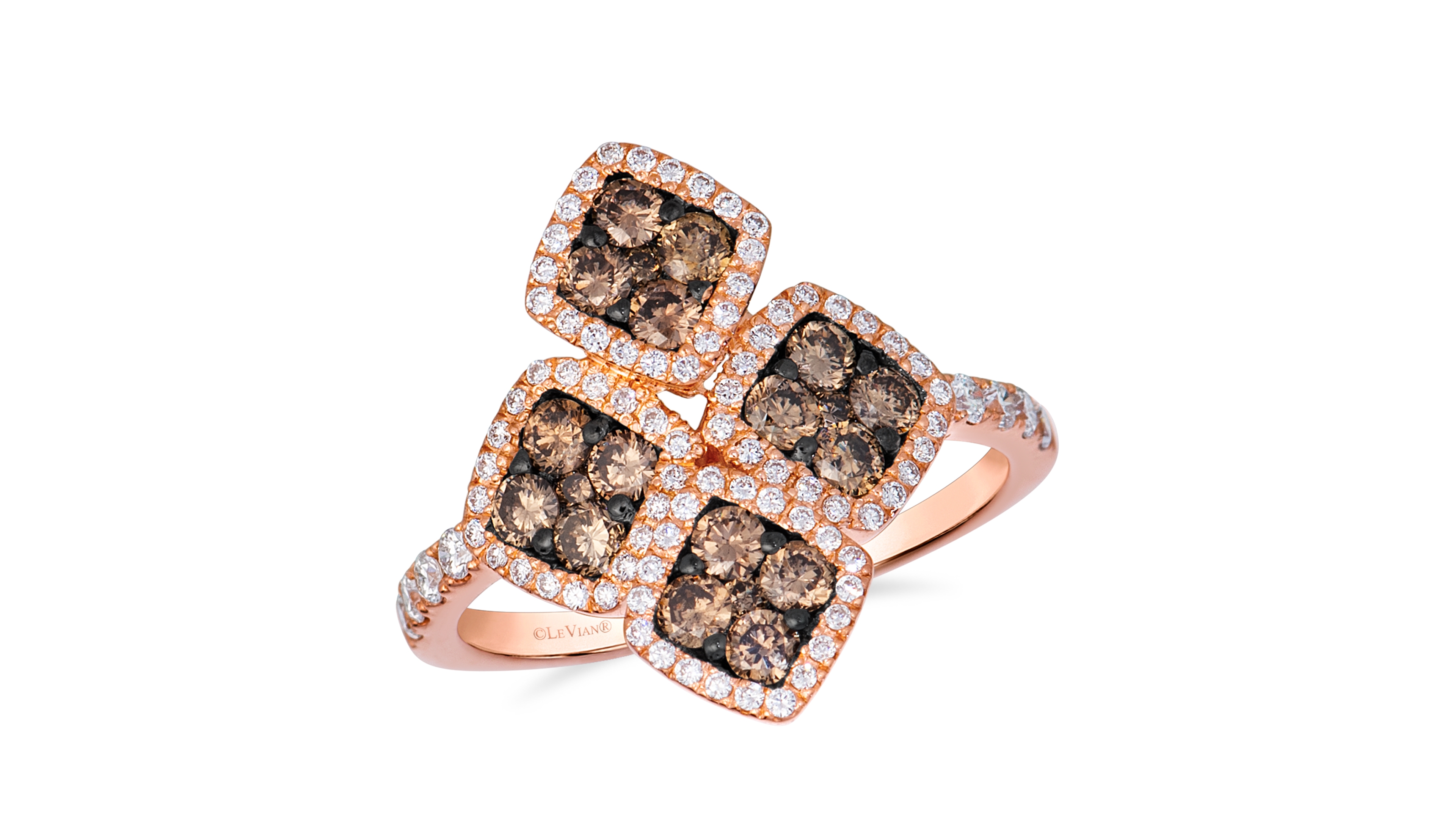 Le Vian Chocolate Diamond (0.76 ct. t.w.) & Vanilla Diamond (0.35 ct. t.w.) Ring in 14k Strawberry Gold