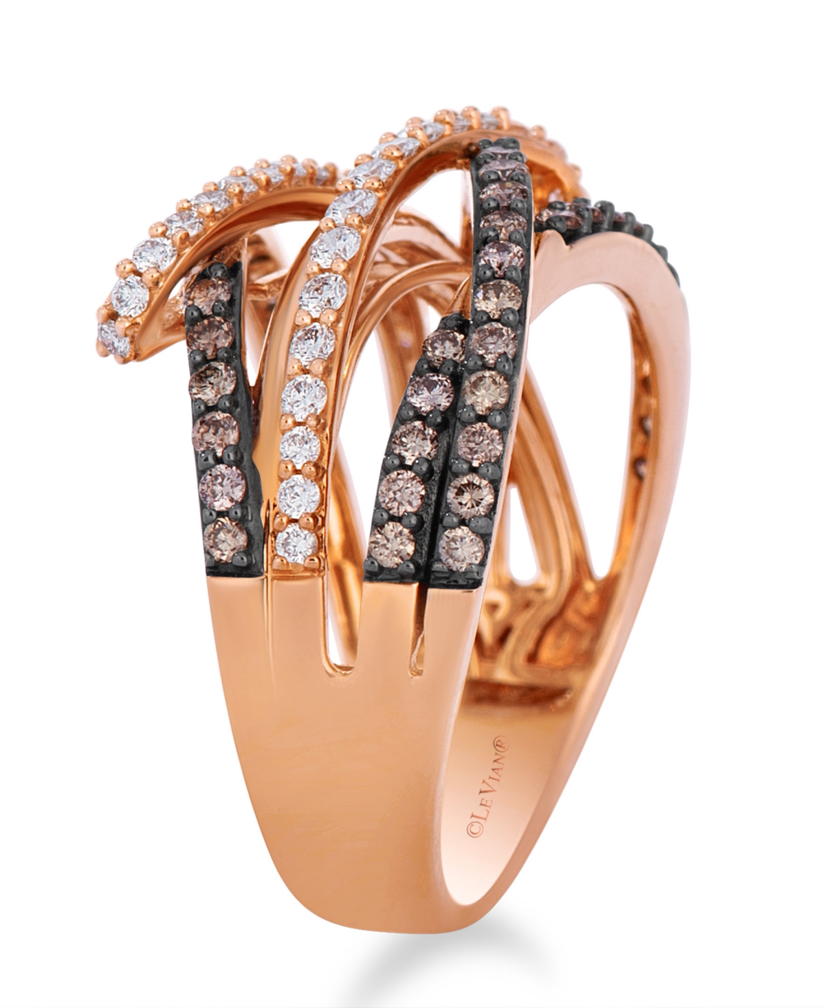 Le Vian Chocolate Diamond (0.57 ct. t.w.) & Vanilla Diamond (0.32 ct. t.w.) Ring in 14k Strawberry Gold