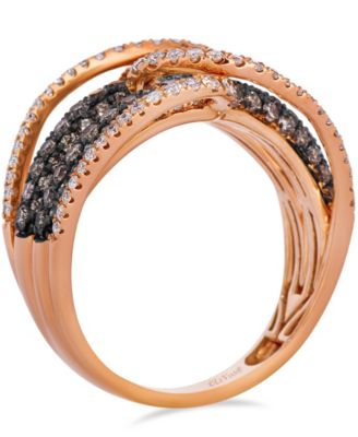 Chocolate Diamond (1.28 ct. t.w.) & Vanilla Diamond (0.41 ct. t.w.) Ring in 14k Strawberry Gold