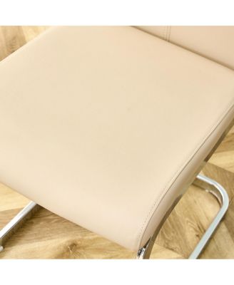 Chrome-Plated Metal PU Leather Padded Office Chair - Easy Assembly