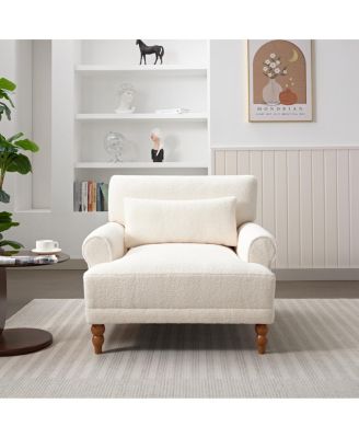 Mirod Elegant Circular Armrests, Ergonomic Lumbar Support, Vintage Roman Column Legs, Large Size