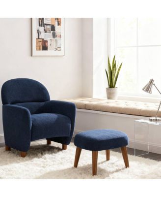 Modern Lazy Chair with Footrest Ottoman for Small Space