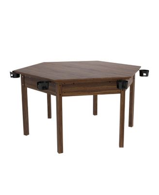 Board Game Table with Removable Top for 6 Players - Rustic Brown
