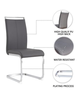 Modern Dining Chairs, PU Faux Leather High Back Upholstered Side Chair