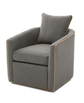 Swivel Accent Chair, Upholstered Club Barrel Sofa for Living Room, Light Gray