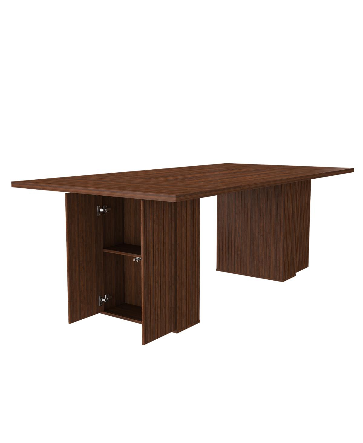 Streamdale Furniture 78" Wood Veneer Dining Table Set for 6 with Storage Chairs