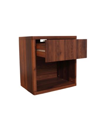 Streamdale Night Stand with Drawer Storage, Fluted Bed Side Table, Modern Wide Bedside Stand