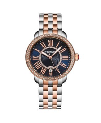 Celestia 4080 Women’s Quartz 38mm Watch with Swarovski Crystal Bezel, Roman Numeral Sunray Dial & Stainless Steel Bracelet