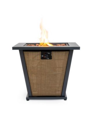 28" Propane Gas Fire Pit Table, 50000 BTU Square Steel Fire Pit