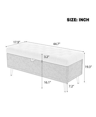 Streamdale Modern Upholstered Storage Ottoman Bench for Living Room, Bedroom