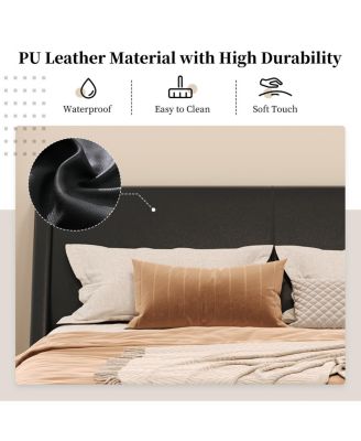 Queen Size Pu Leather Upholstered Bed Frame, No Box Spring Needed