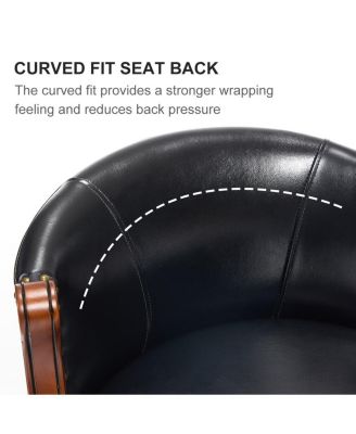 Streamdale Cow top Leather Wooden Bar Stools, 360 Swivel Bar Chair with Backs