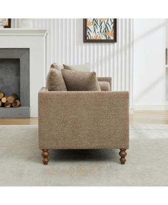 Streamdale 75.2" Wide Upholstered Chaise Lounge with Nailheads, Sleeper Sofa Couch with Pillows