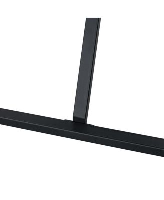 Streamdale Minimalist 55" Retro Rectangular Dining Table with Black Textured Top & Metal Legs