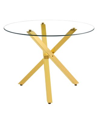 Round Glass Dining Table (2-4 People, 39" Dia x 30" H) - Stylish & Practical