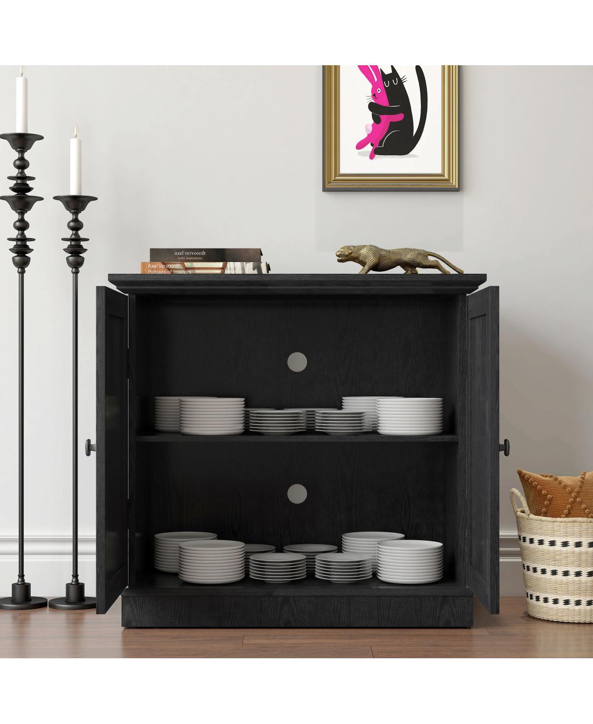 Streamdale Furniture Storage sideboard cabinet with 2 mirrored doors & adjustable shelf