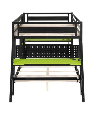 Bunk Bed with Two Gaming Desks & USB Ports