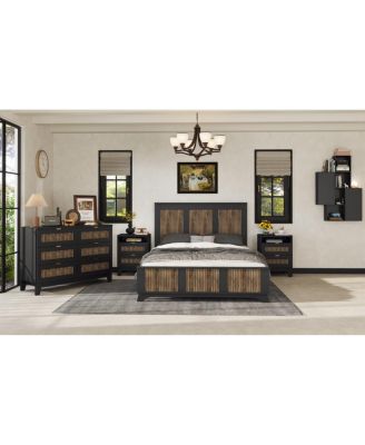 Streamdale 4-Piece Queen Farmhouse Set with Storage Nightstand & Dresser