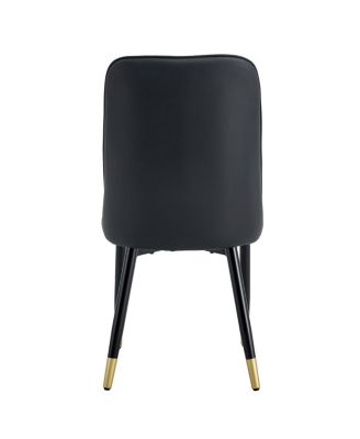 Streamdale Modern dining chairs, PU leather, Black metal legs, set of 6 (Black+PU leather)C-007