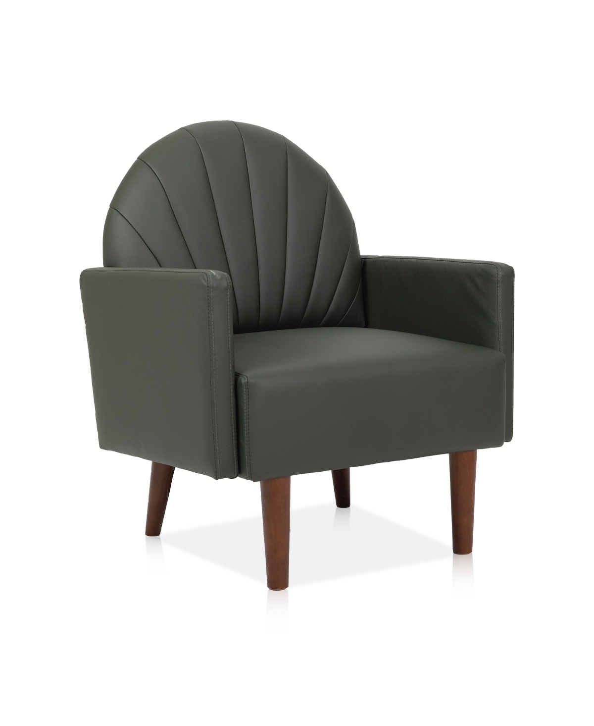 Streamdale Furniture Shell armchair with Pu leather and wooden legs